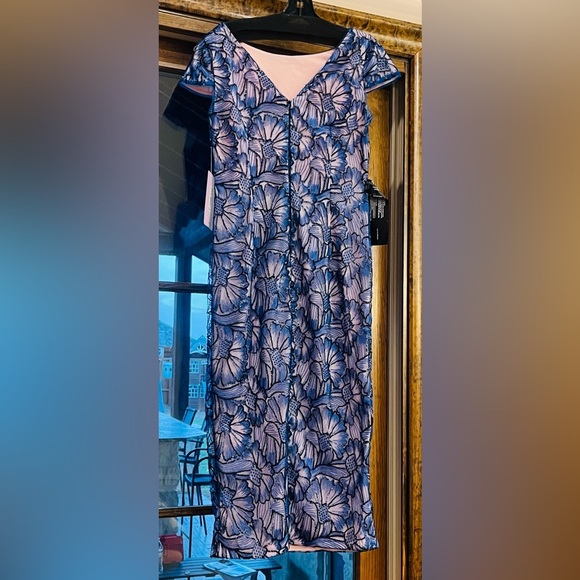 JS COLLECTIONS LENA CAP SLEEVE TEA LENGTH DRESS - Picture 8 of 8